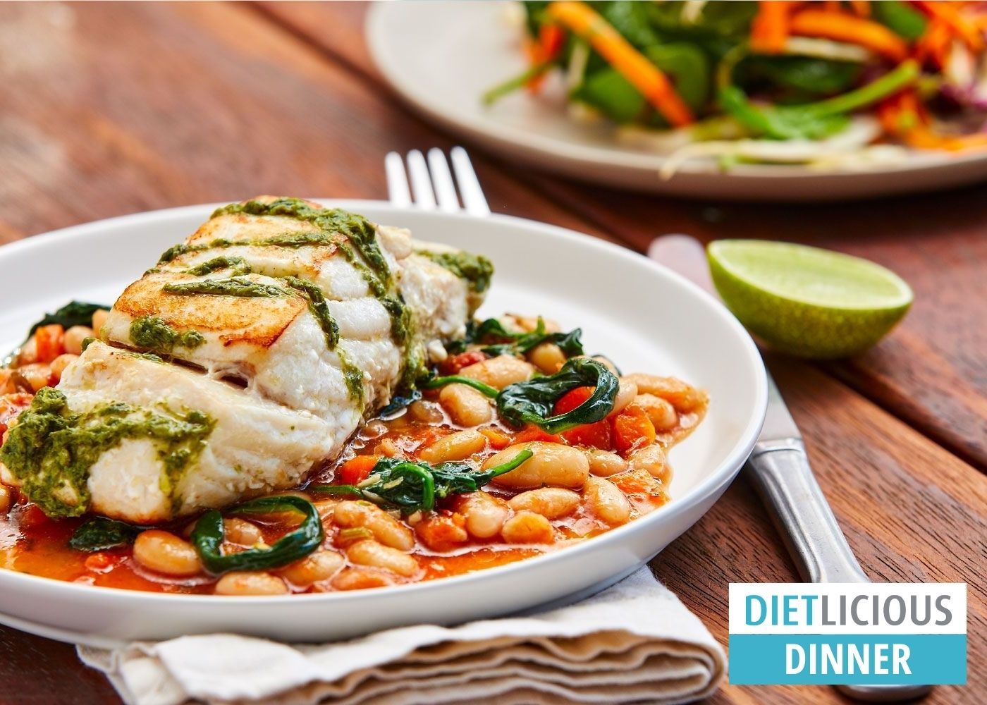 Barramundi w Tuscan beans + pesto