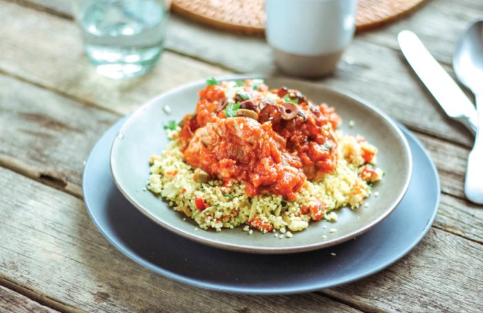 Catalonian Chicken with Mediterranean couscous